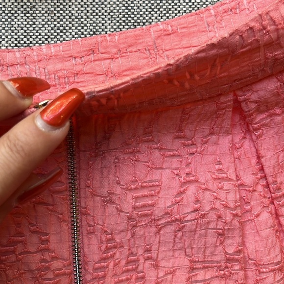 🌺 Vince Camuto Pleated Midi A Line Skirt in shade Tropic Guava, Size: 8 - Picture 12 of 17